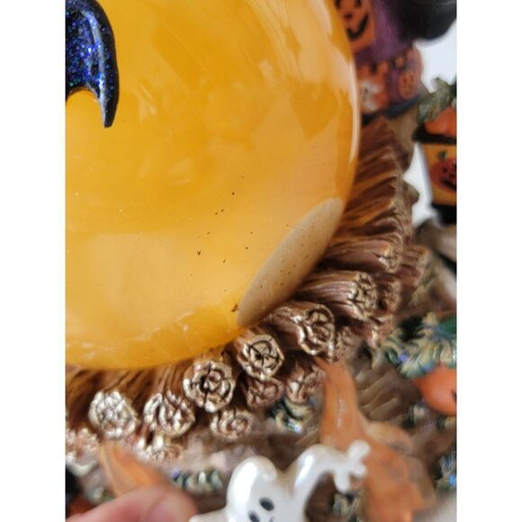 Halloween witch light up snow globe cauldron potion pumpkin ghost Crow - Picture 5 of 13